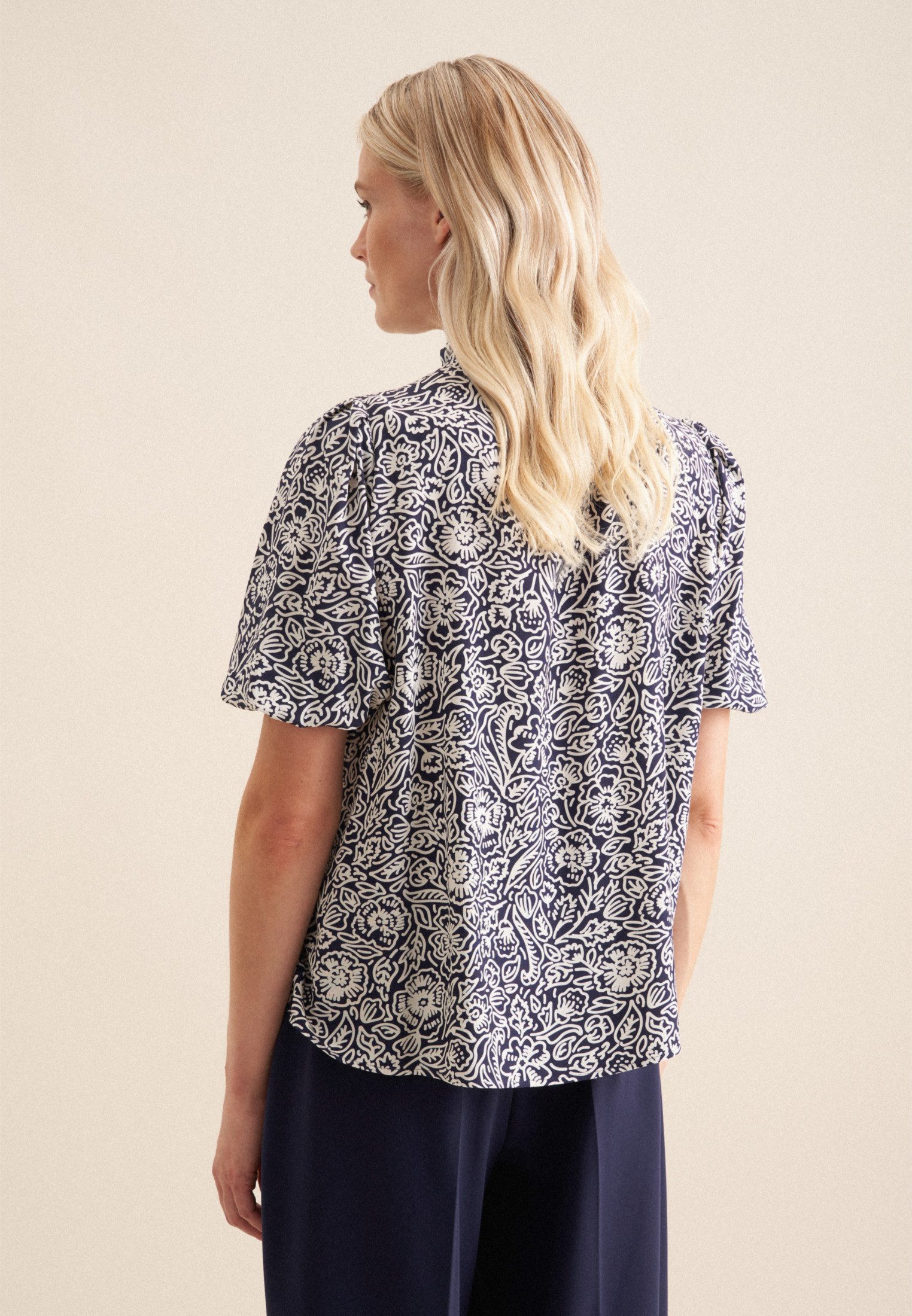 seidensticker Shirtbluse Schwarze Rose Kurzarm Rundhals günstig online kaufen