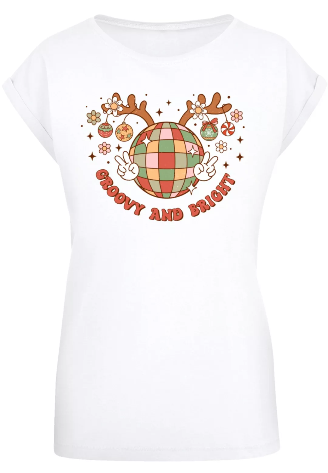 F4NT4STIC T-Shirt "Bright Weihnachten Disco Deer", Premium Qualität, Weihna günstig online kaufen