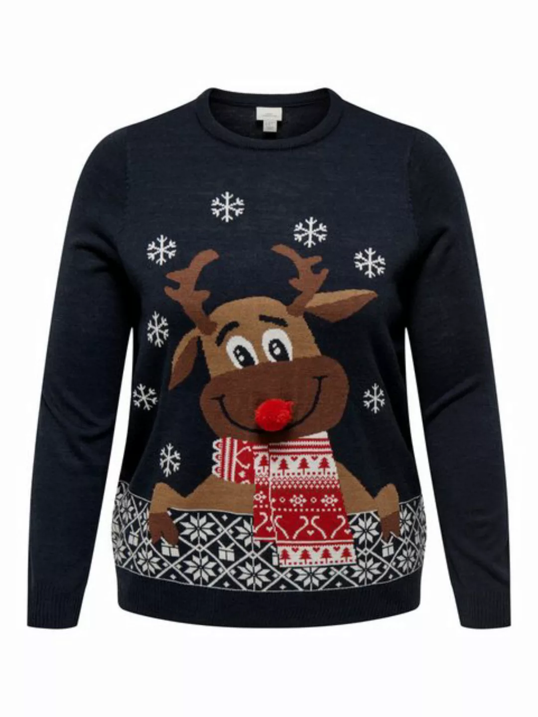 ONLY CARMAKOMA Weihnachtspullover CARXMAS LS O-NECK MIX DETAIL BOX KNT günstig online kaufen