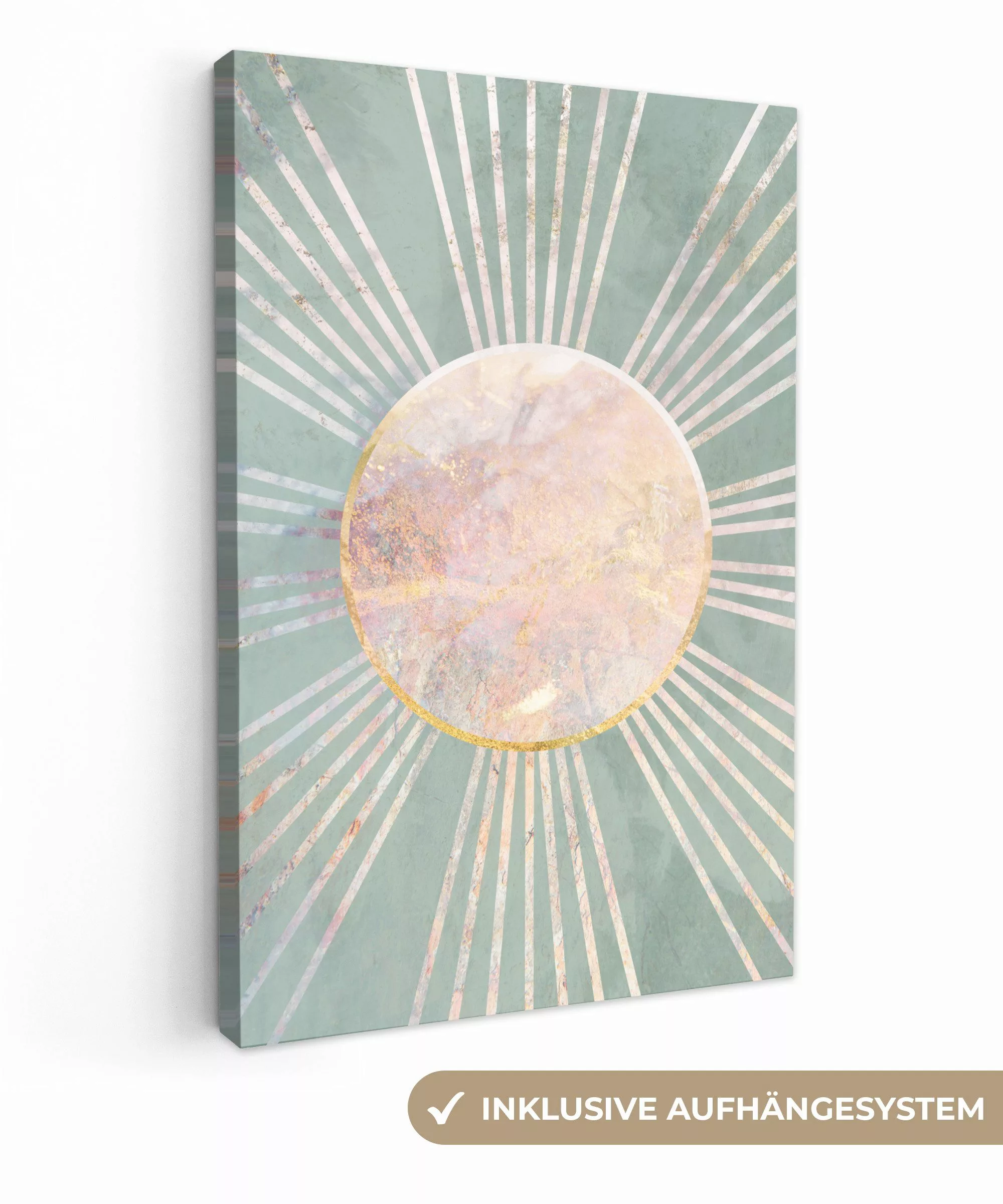 OneMillionCanvasses® Leinwandbild Grün - Sonne - günstig online kaufen
