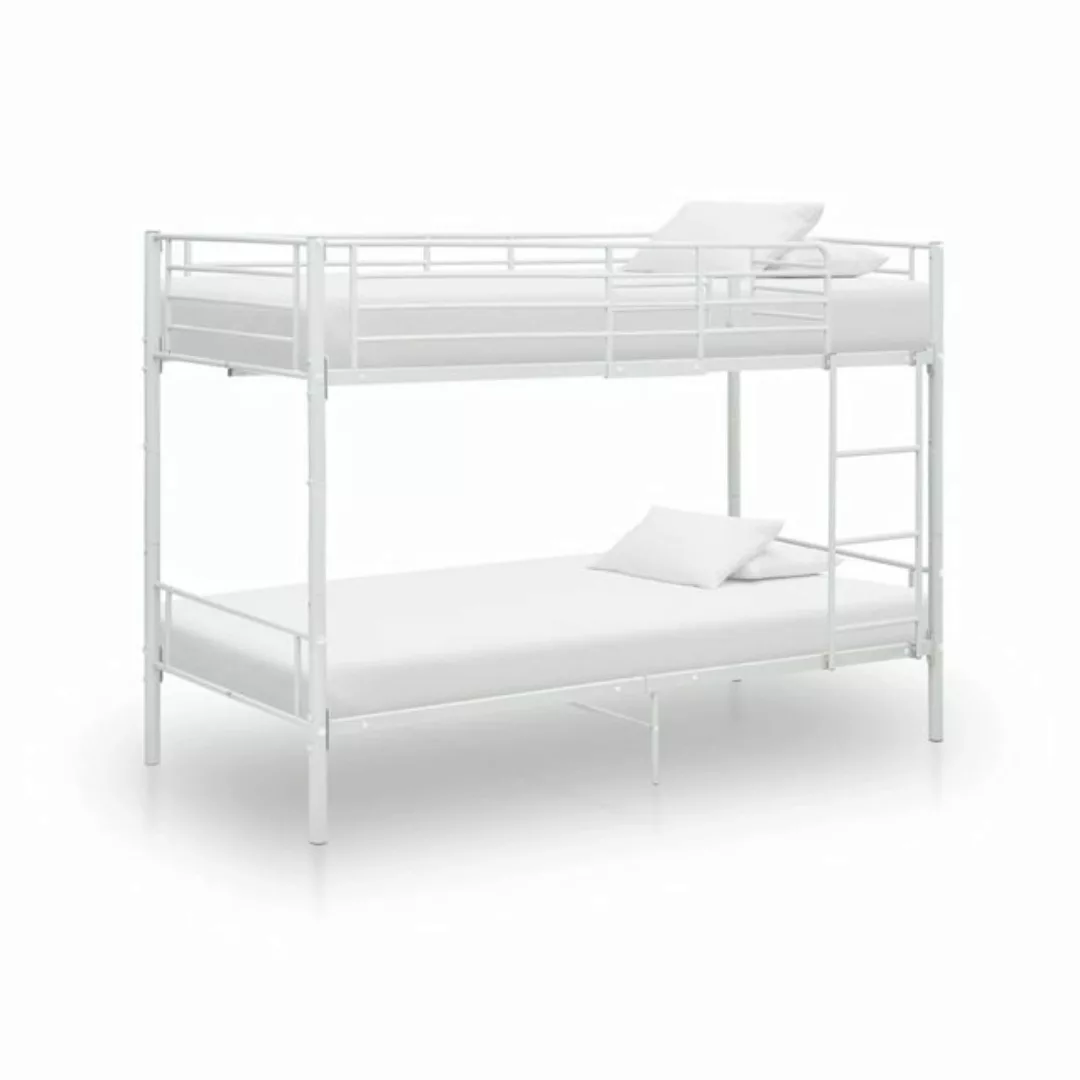 vidaXL Etagenbett Etagenbett Weiß Metall 90200 cm Bett Bettrahmen Bettgeste günstig online kaufen