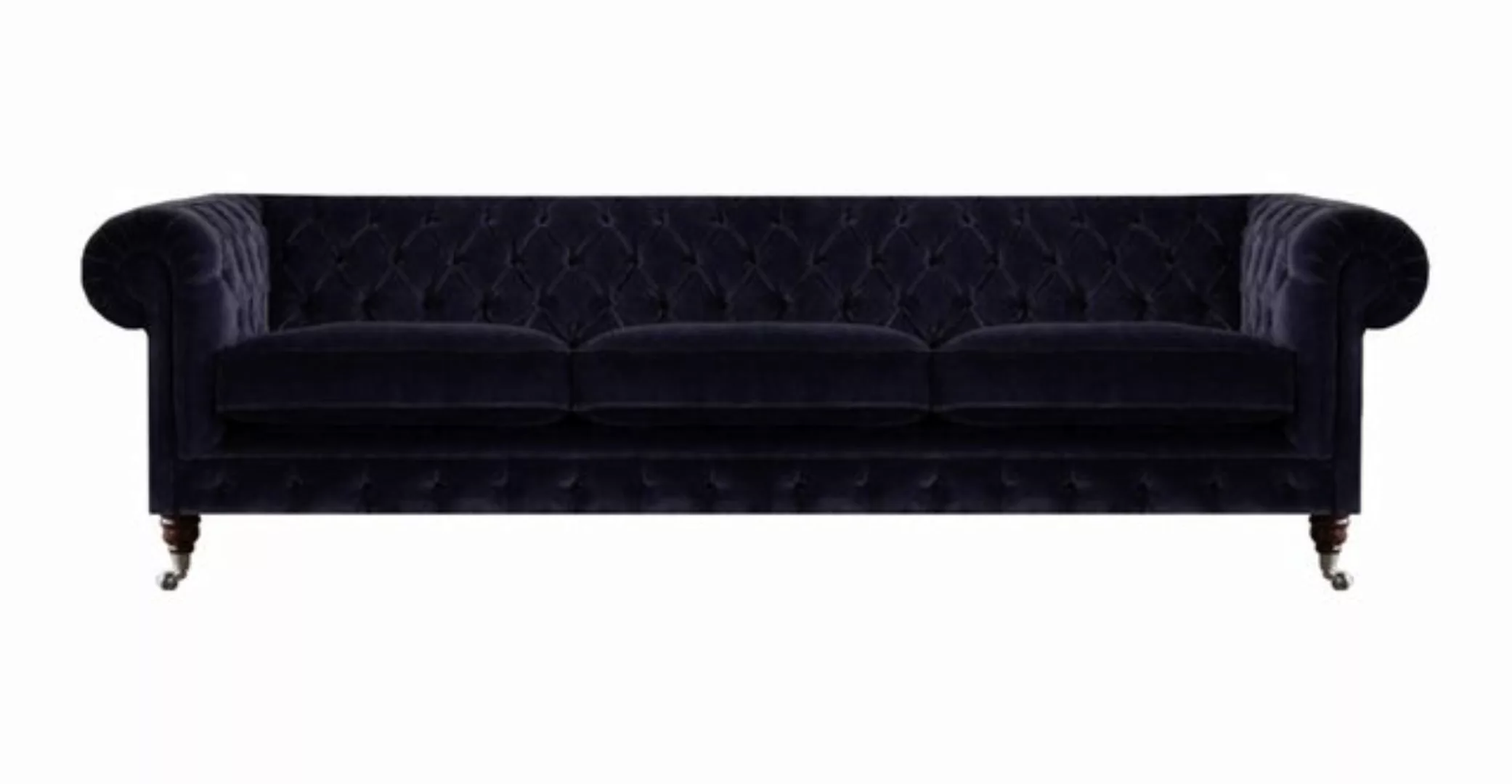 JVmoebel Chesterfield-Sofa Blau Sofa Dreisitzer Wohnzimmer Polstermöbel Sof günstig online kaufen