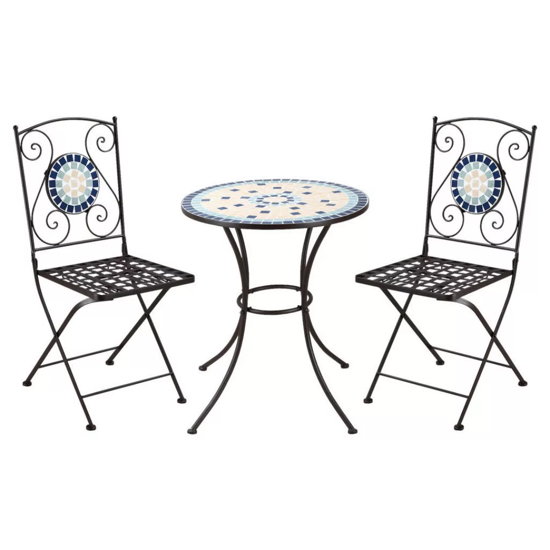 Outsunny Bistro-Set für 2 Personen im Nostalgie-Design, Mosaiksteine, wette günstig online kaufen