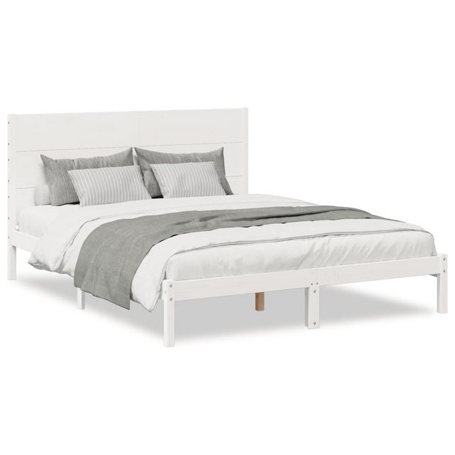 vidaXL Bett, Massivholzbett Extra Lang ohne Matratze Weiß 140x210 cm günstig online kaufen