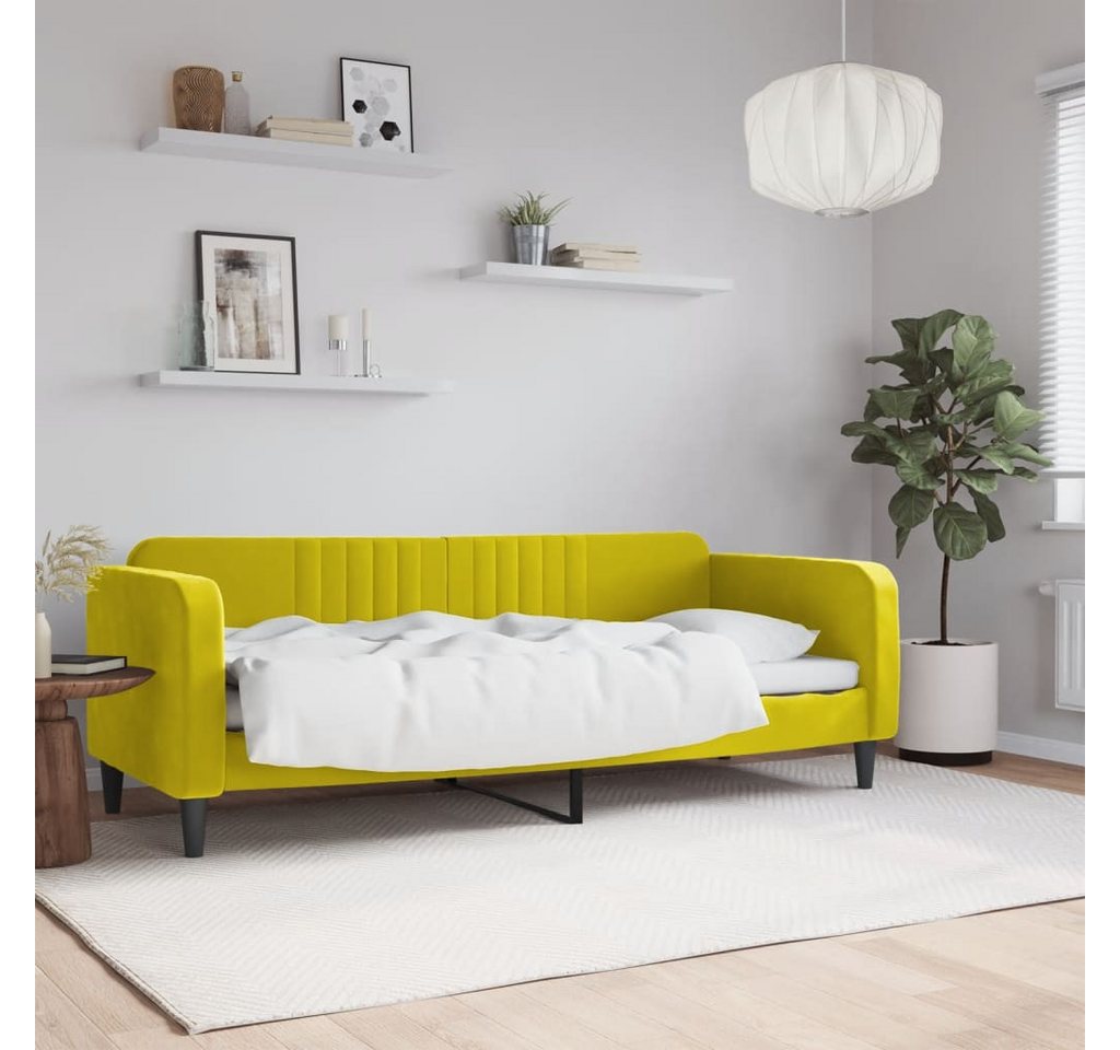 vidaXL Gästebett Tagesbett Gelb 80x200 cm Samt Gästebett Gästecouch Gästeso günstig online kaufen