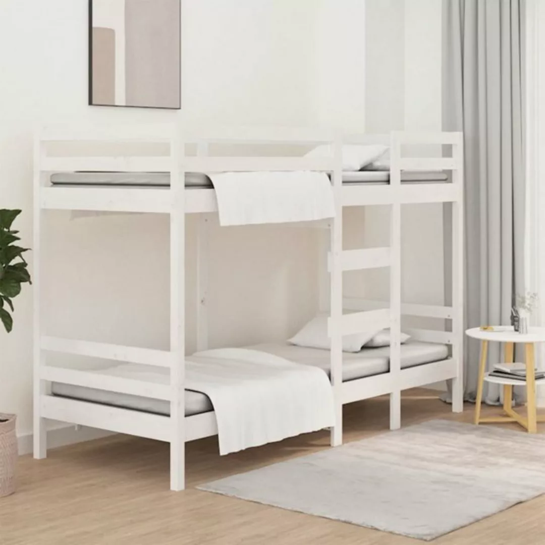 vidaXL Bettgestell Etagenbett Weiß 90x200 cm Massivholz Kiefer Bett Bettges günstig online kaufen