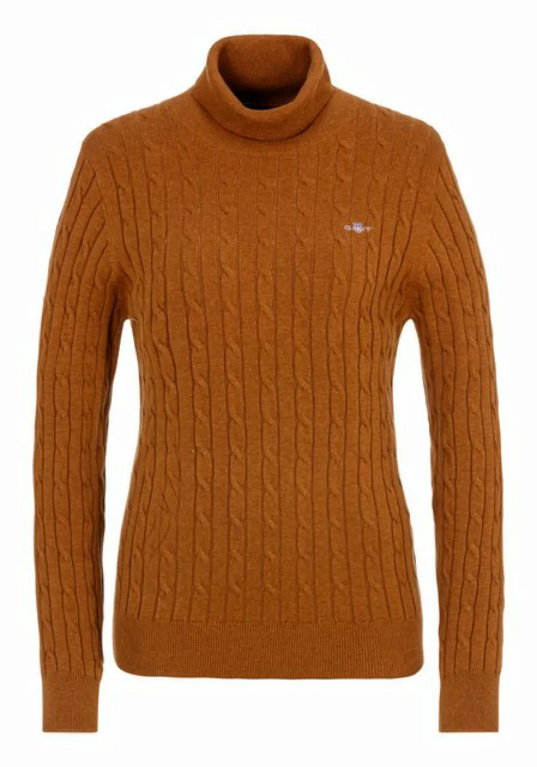 Gant Rollkragenpullover STRETCH COTTON CABLE TURTLENECK mit Zopfmuster günstig online kaufen