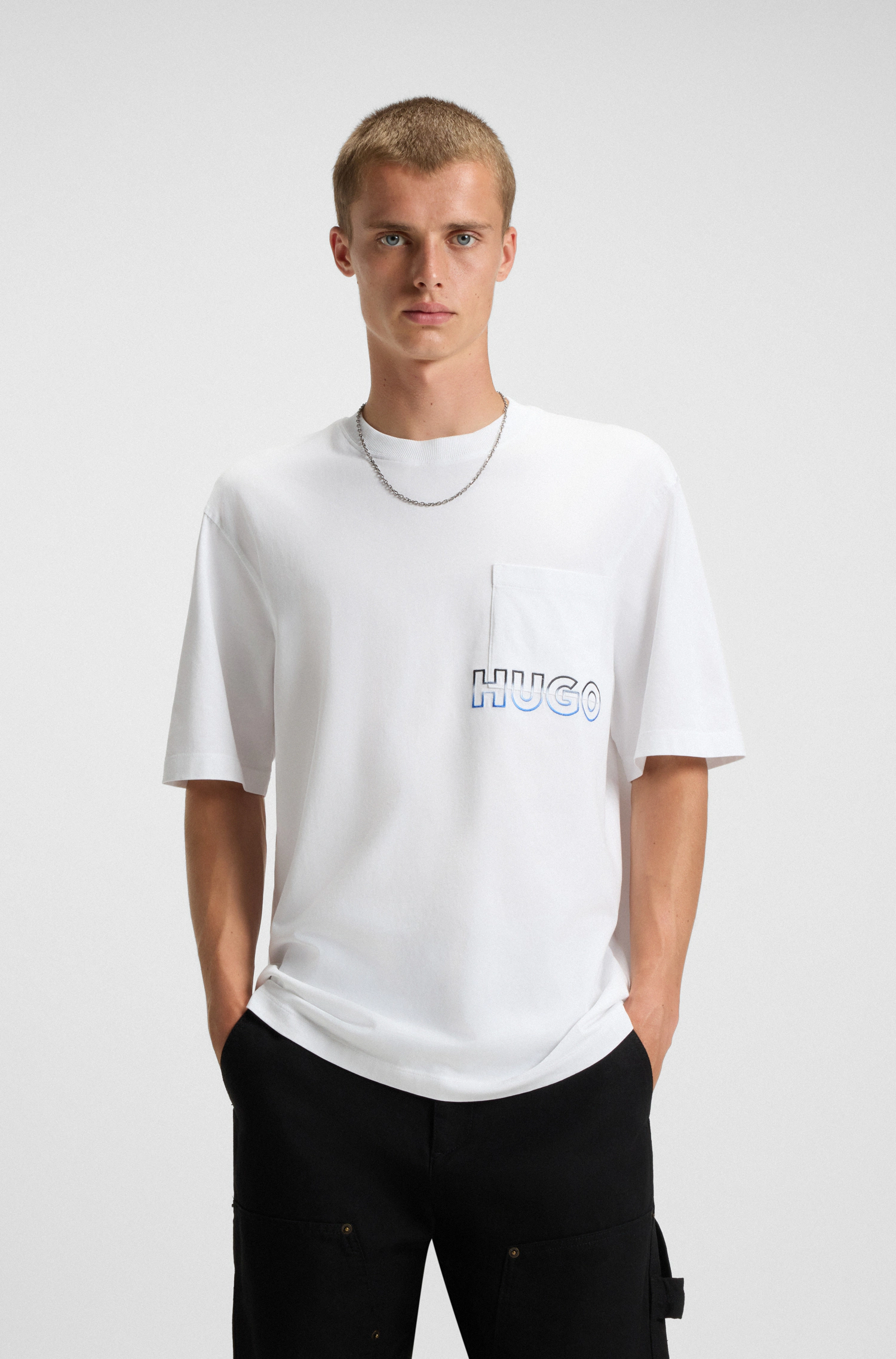 HUGO Blue T-Shirt "Nogoste", Rundhalsausschnitt, regular fit, Brusttasche günstig online kaufen