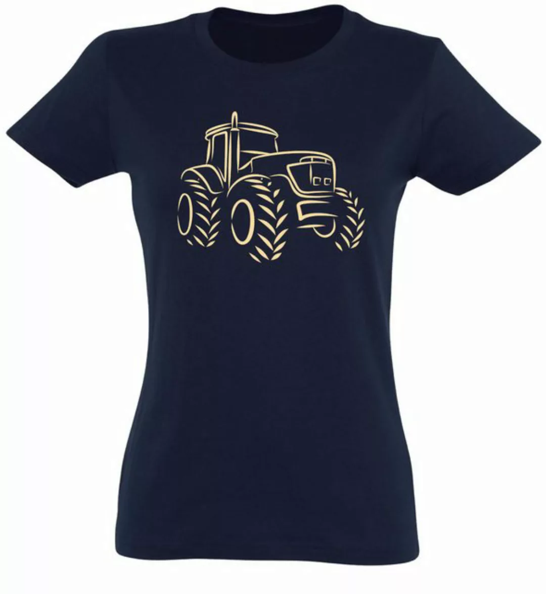 Baddery Print-Shirt Damen : "Traktor" - Geschenk für Traktorfahrerin - T-Sh günstig online kaufen