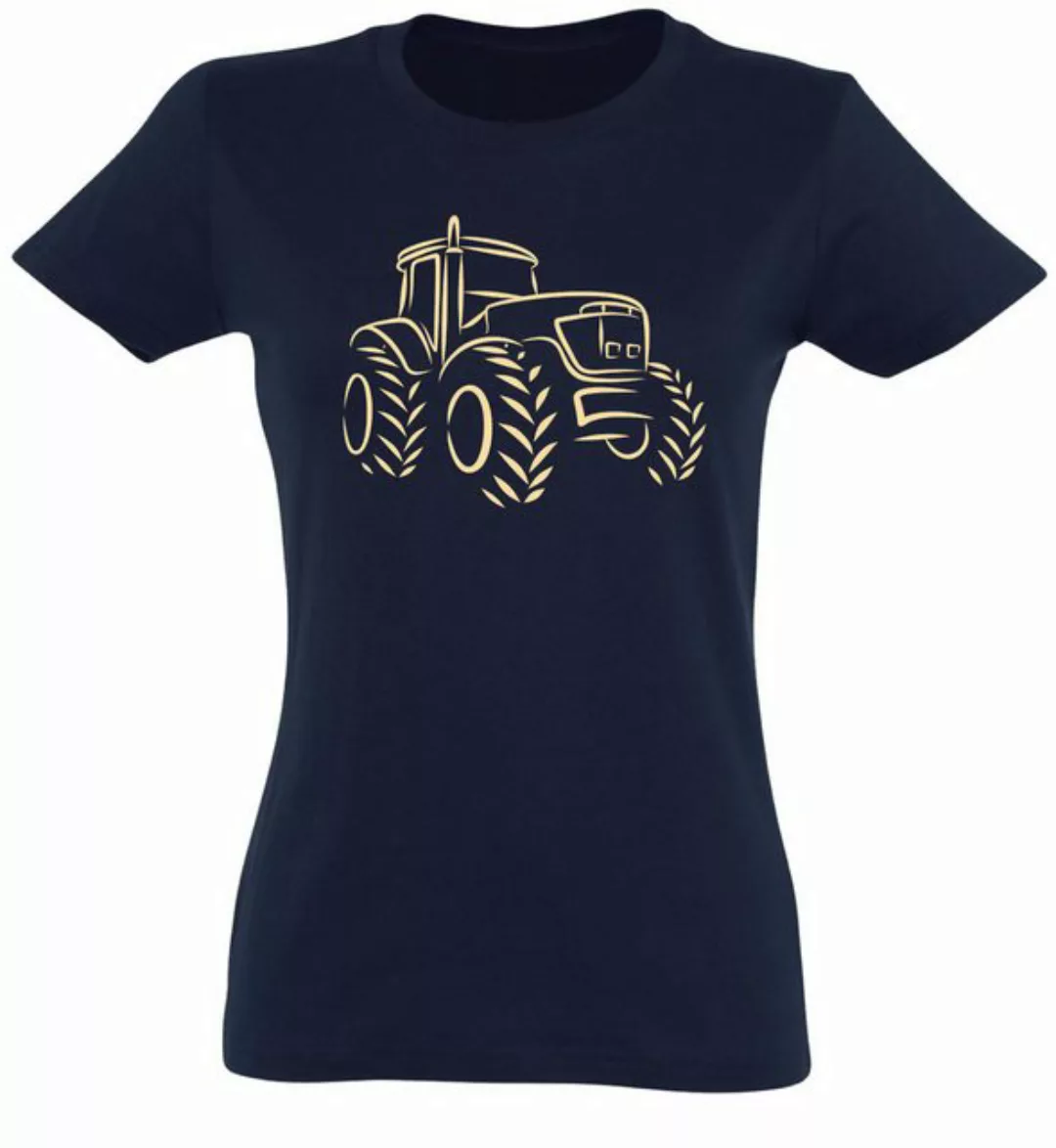 Baddery Print-Shirt Damen : Traktor - Geschenk für Traktorfahrerin - T-Shir günstig online kaufen