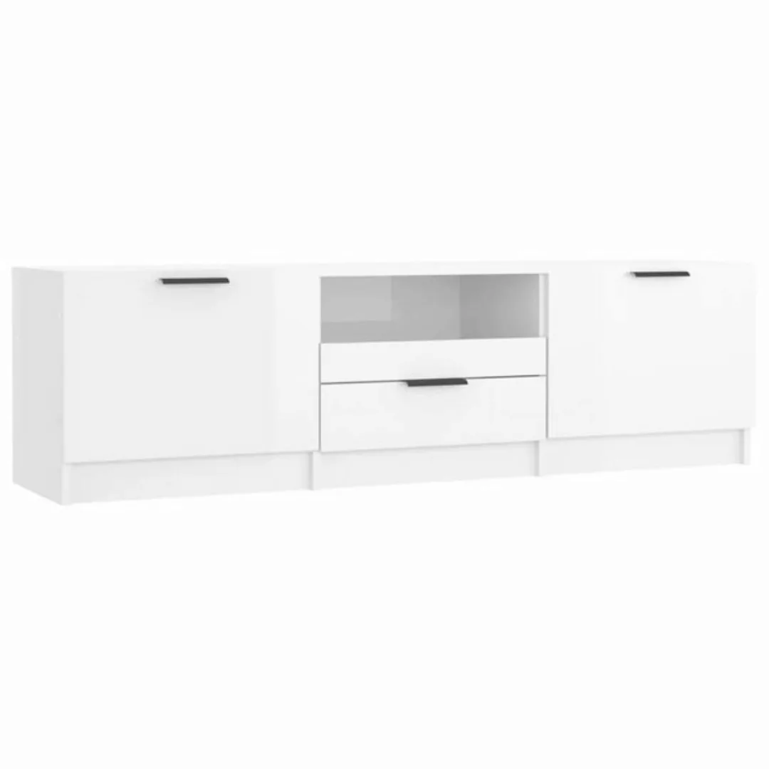 vidaXL TV-Schrank TV-Schrank Hochglanz-Weiß 140x35x40 cm Spanplatte Lowboar günstig online kaufen