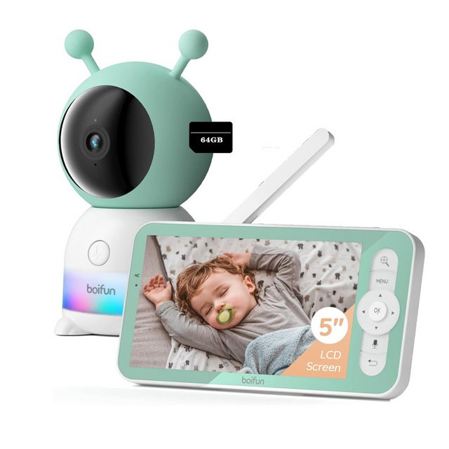 Boifun Video-Babyphone Babyphone mit Kamera 2K/3MP, 5 Zoll WiFi Video Babyp günstig online kaufen