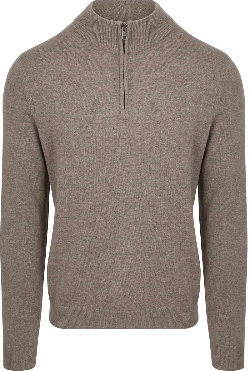 Steppin' Out Half Zip Pullover Merinowolle Taupe - Größe XL günstig online kaufen