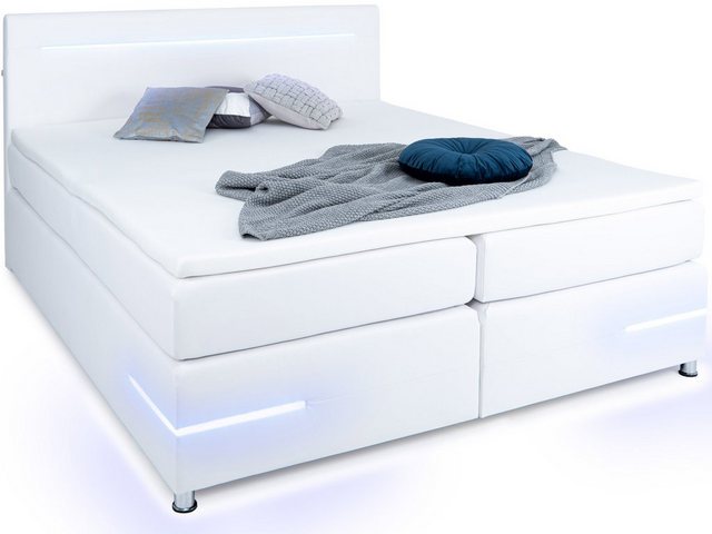 wonello Boxspringbett Daytona, mit LED Beleuchtung und Topper, wahlweise mi günstig online kaufen