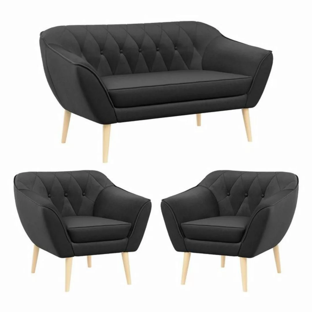 MKS MÖBEL Sofa PIRS 2 1 1, Moderne Sofa Set, Skandinavische Deko, Pirs Loun günstig online kaufen
