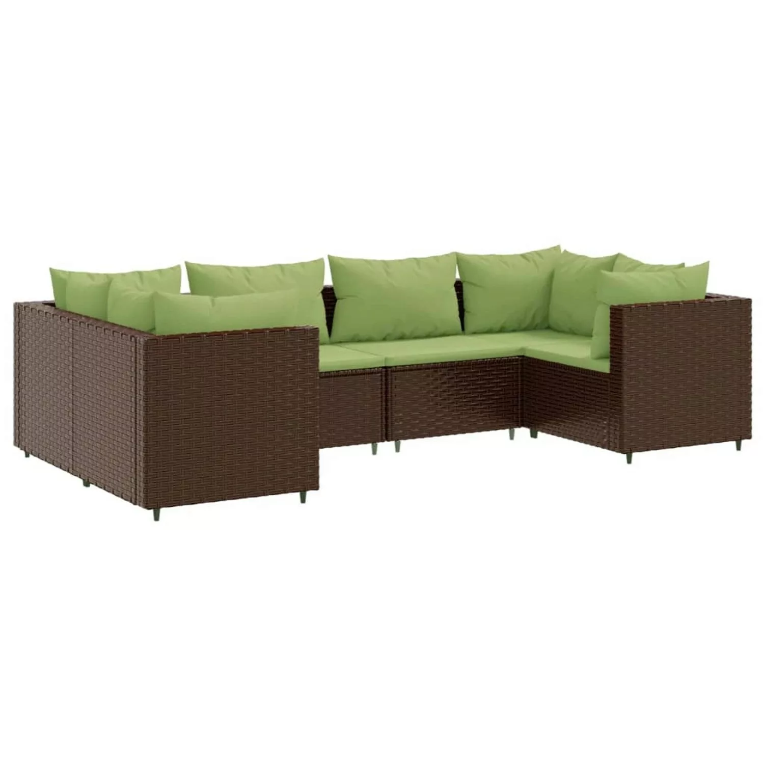 vidaXL 6-tlg Garten-Lounge-Set mit Kissen Braun Poly Rattan Modell 23 günstig online kaufen