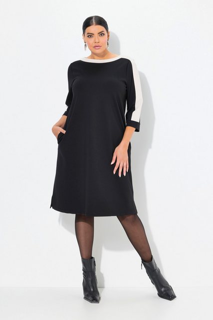 Ulla Popken Minikleid Jerseykleid A-Linie U-Boot-Ausschnitt 3/4-Arm günstig online kaufen