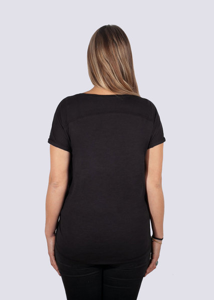 Palme, Damen Shirt Aus Bio-baumwolle, Aufgeschlagene Ärmel Print günstig online kaufen