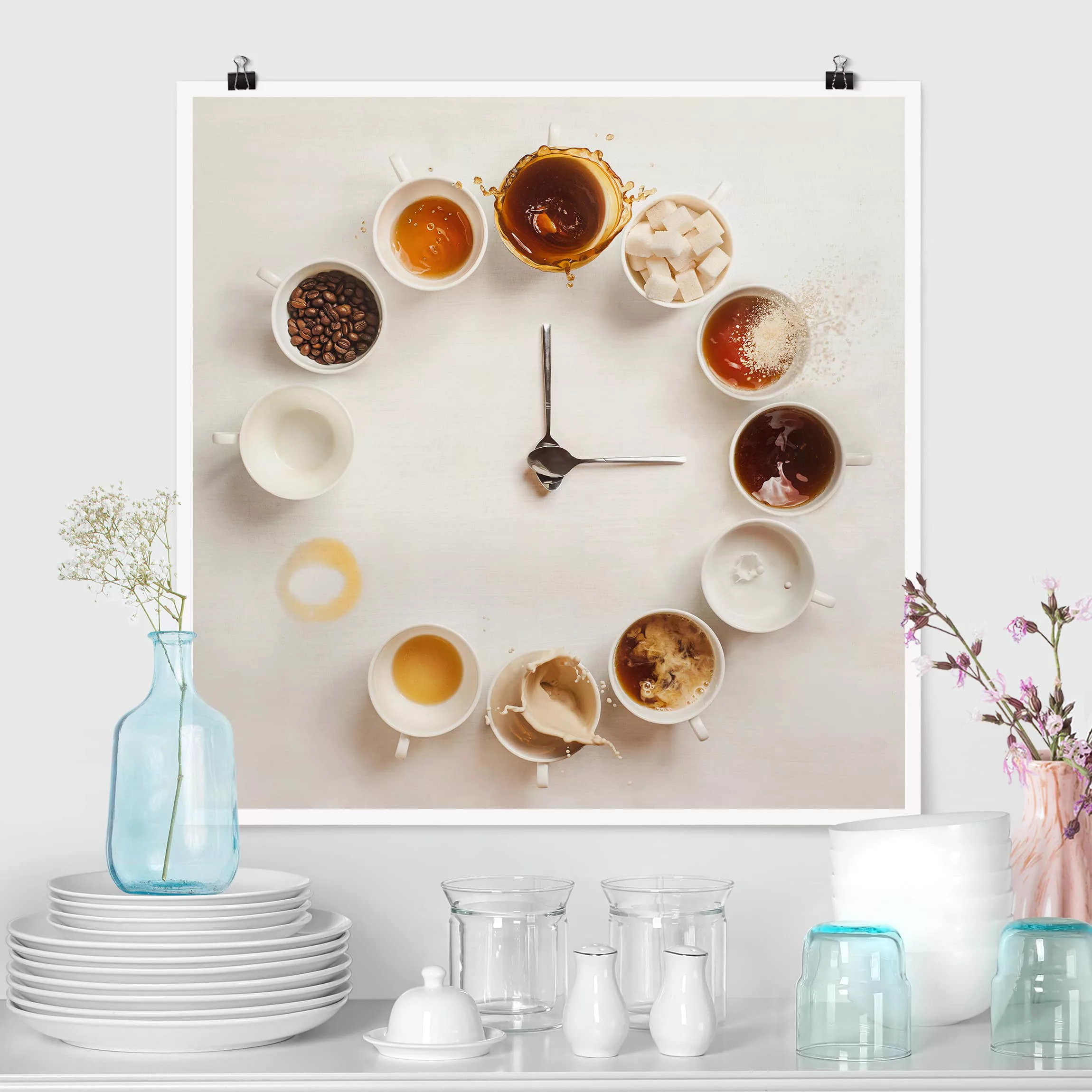Poster Küche - Quadrat Coffee Time günstig online kaufen