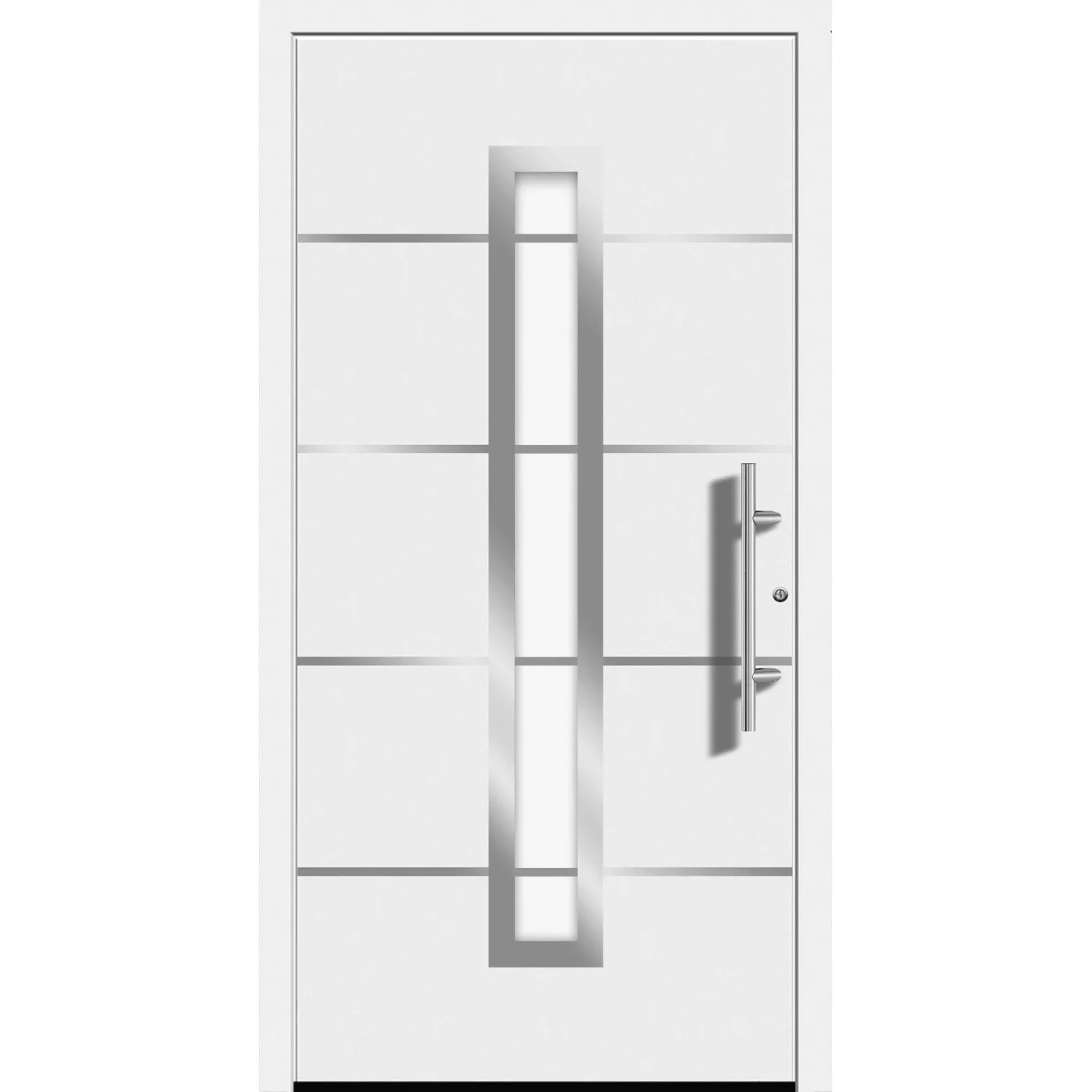 Aluminium-Haustür Moderno M420/P 110 x 210 cm Weiß Anschlag Rechts günstig online kaufen