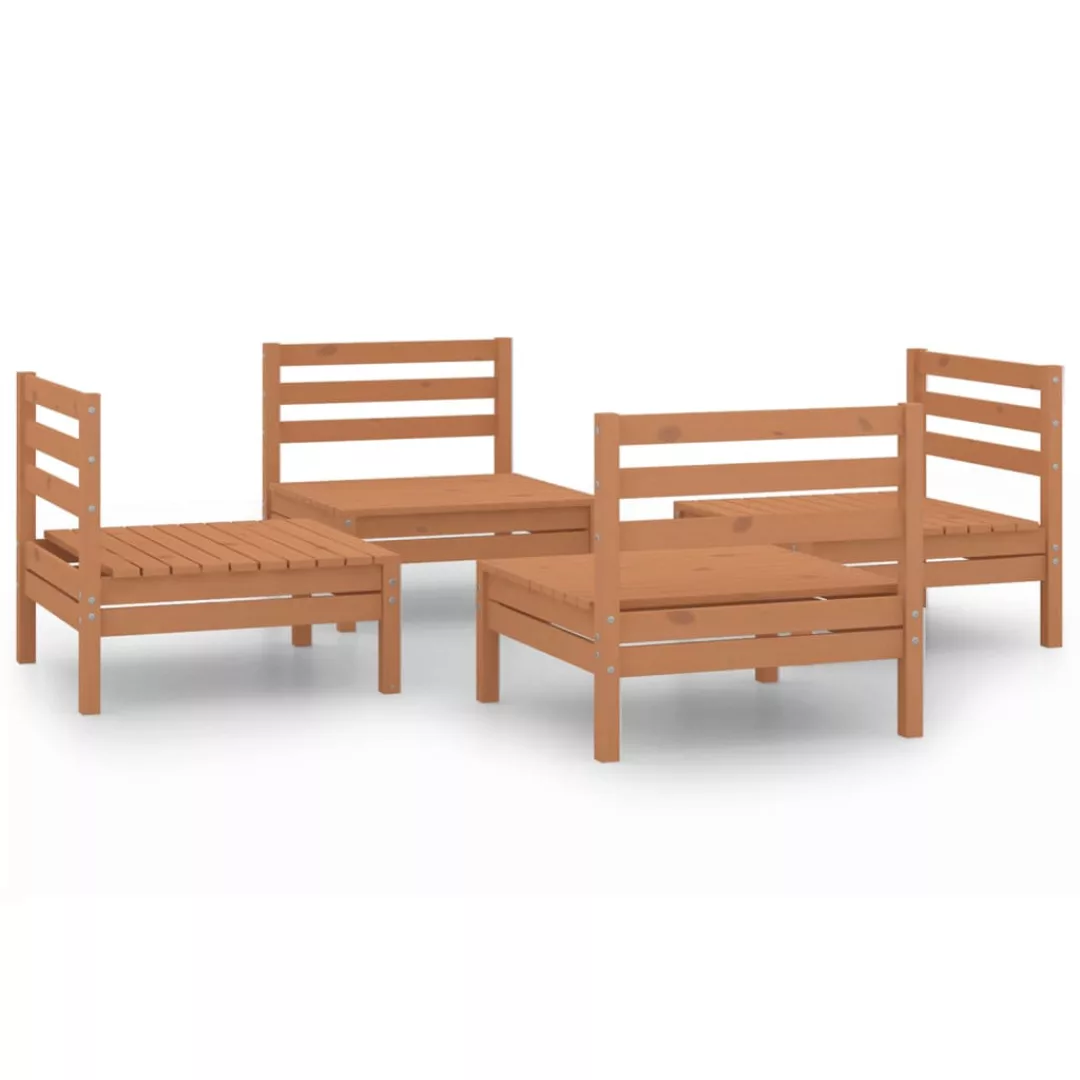 4-tlg. Garten-lounge-set Honigbraun Massivholz Kiefer günstig online kaufen