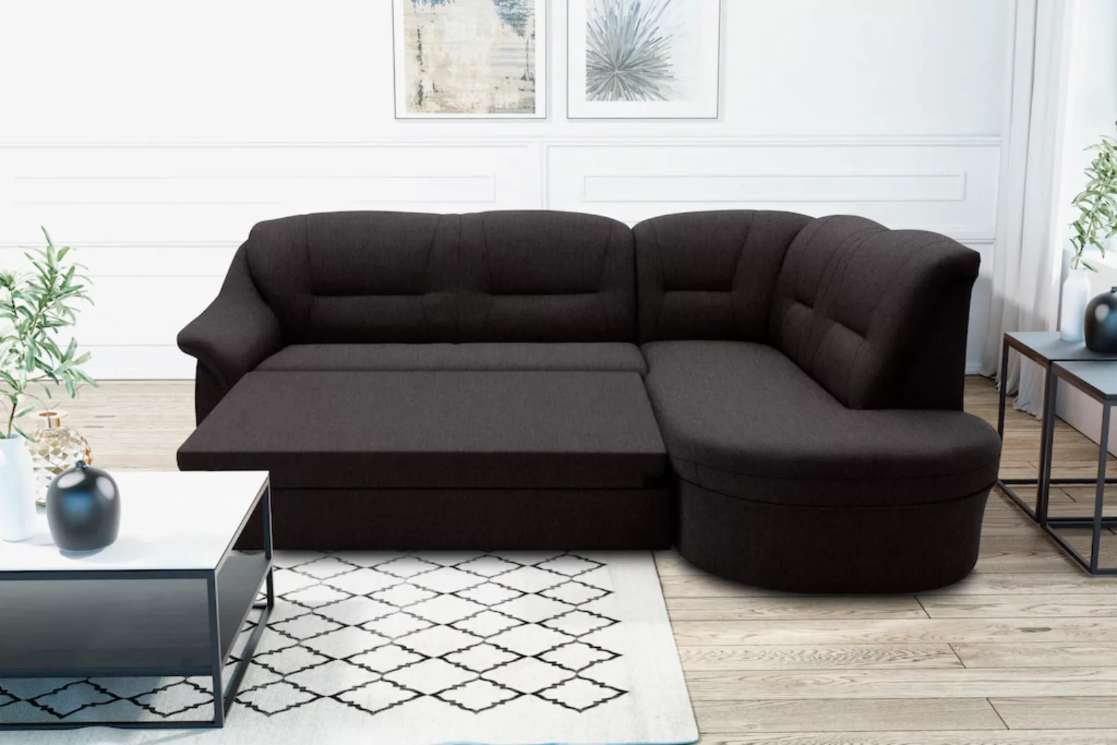DOMO collection Ecksofa "Faenza für kleine Räume, Stellmaße 232,176cm, komf günstig online kaufen