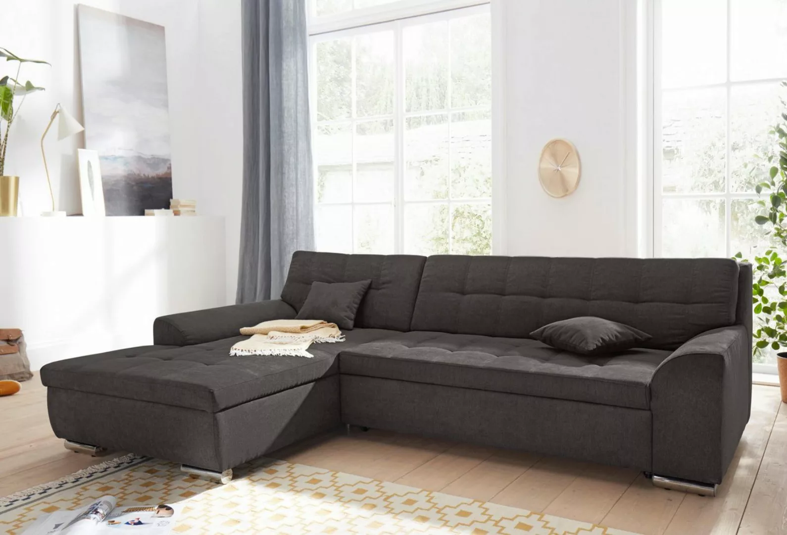 DOMO collection Ecksofa Aversa L-Form, wahlweise mit Bettfunktion günstig online kaufen