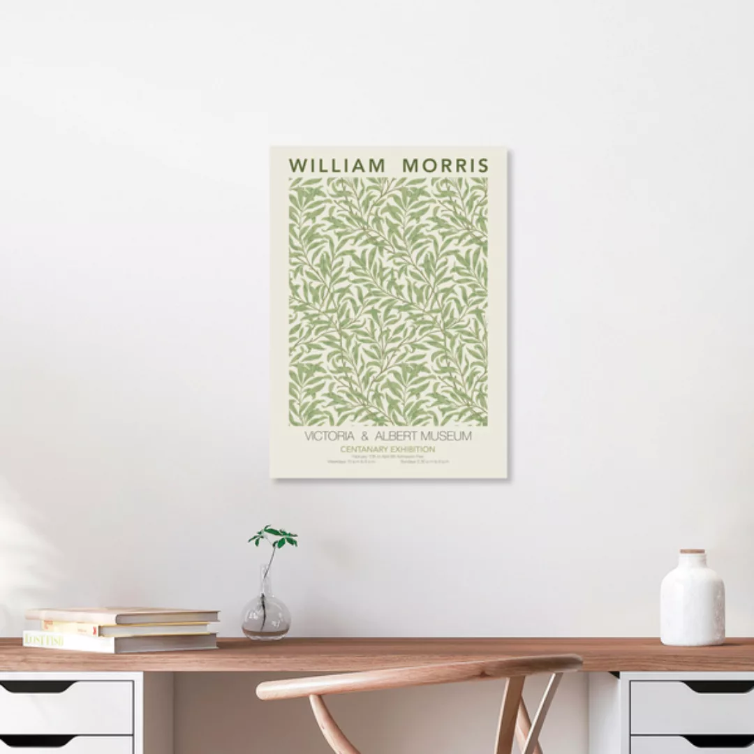 Poster / Leinwandbild - William Morris - Grünes Blumenmuster günstig online kaufen