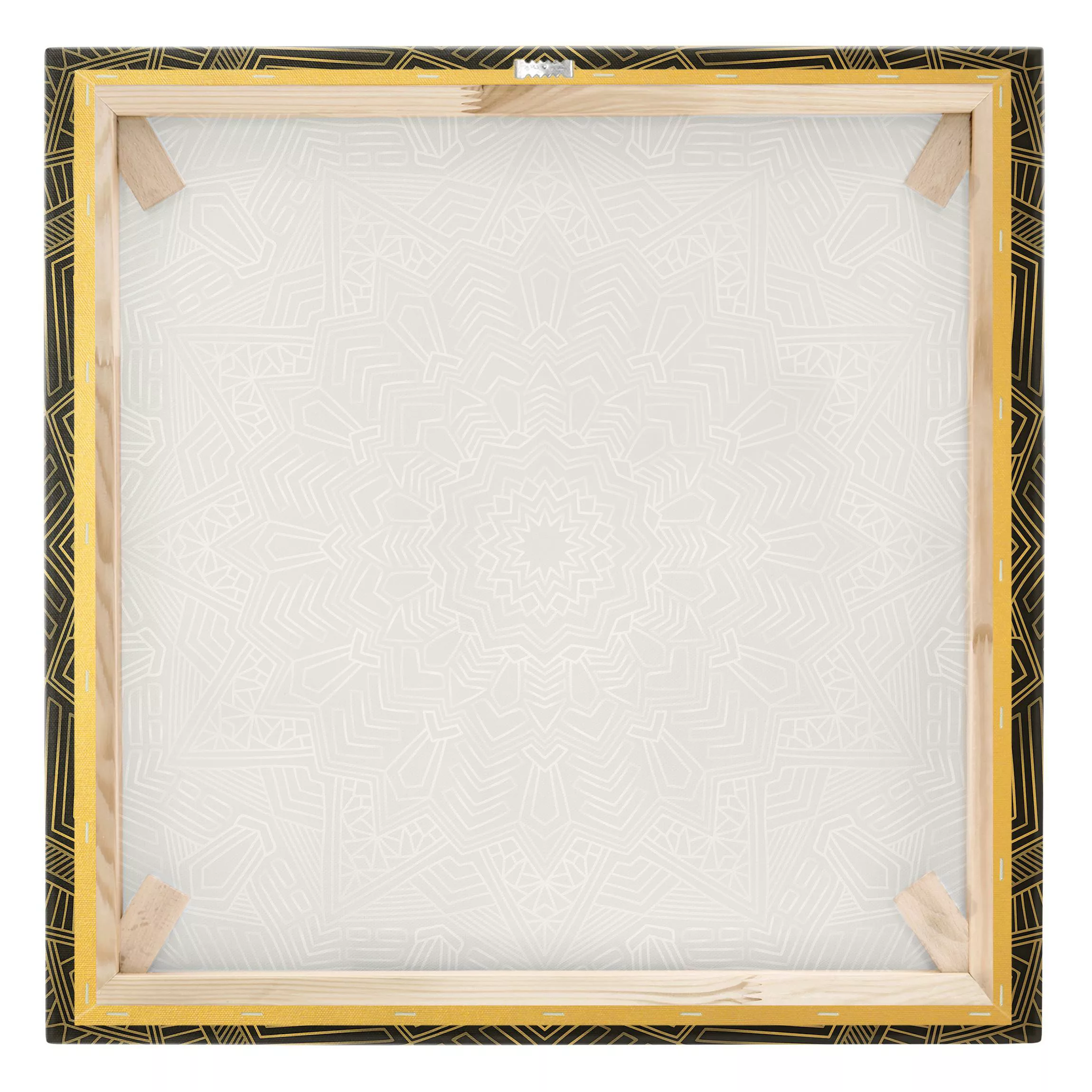 Leinwandbild Gold Mandala Stern Muster silber schwarz günstig online kaufen