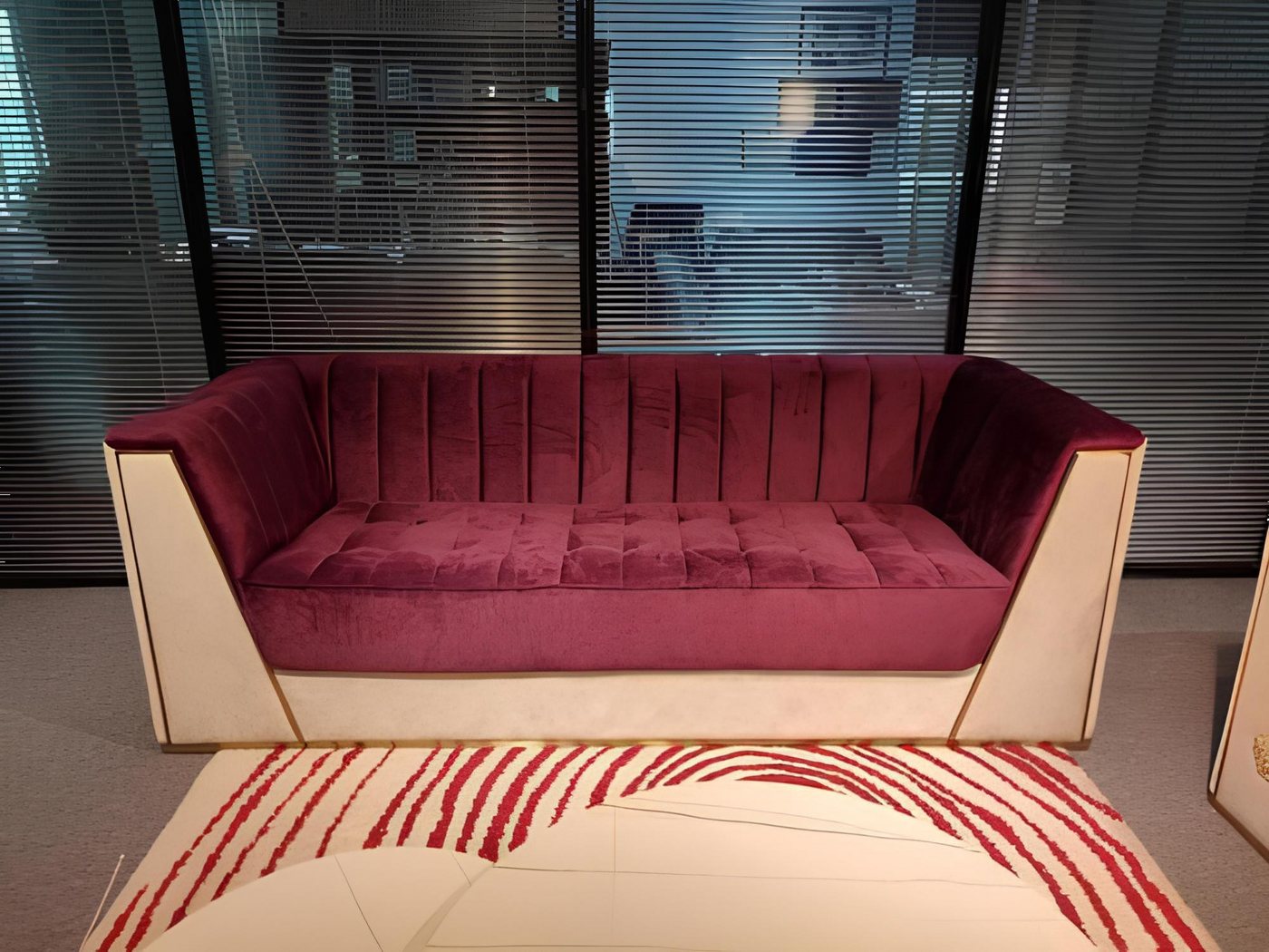 Xlmoebel Sofa Dreisitzer Sofa mit weichen Polstern in Rosé Medusa Design St günstig online kaufen