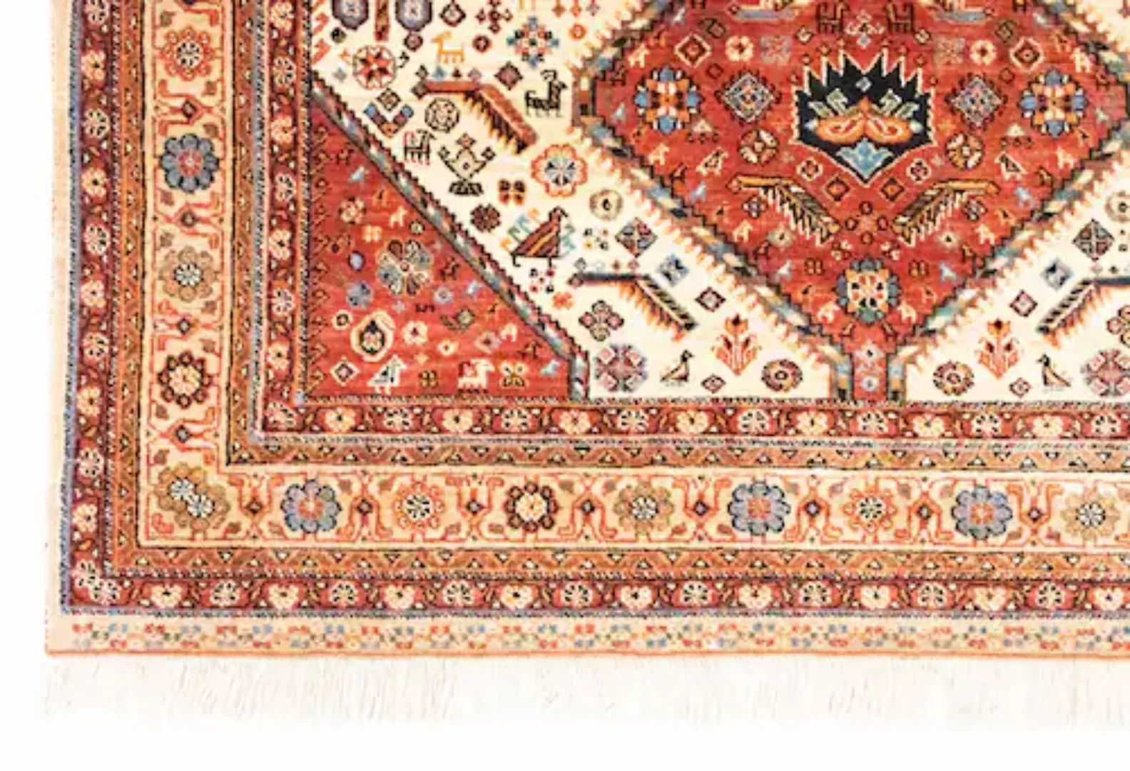morgenland Wollteppich »Ghashghai Teppich handgeknüpft beige«, rechteckig günstig online kaufen