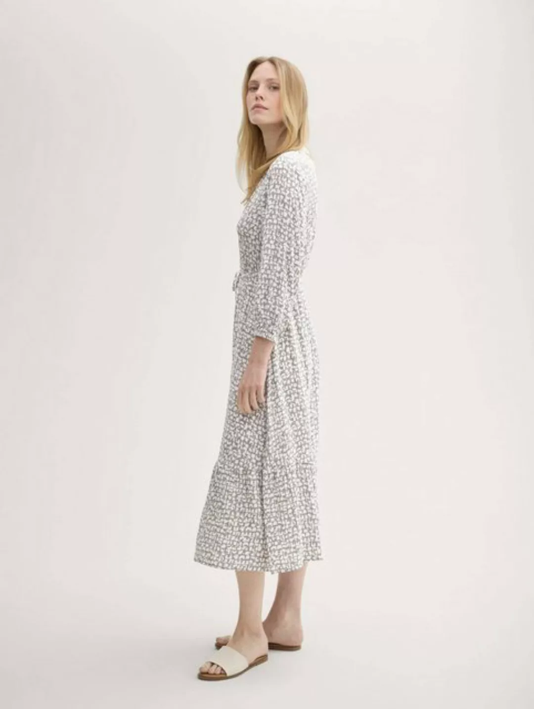 TOM TAILOR Sommerkleid dress with feminine details, neutral tile design günstig online kaufen