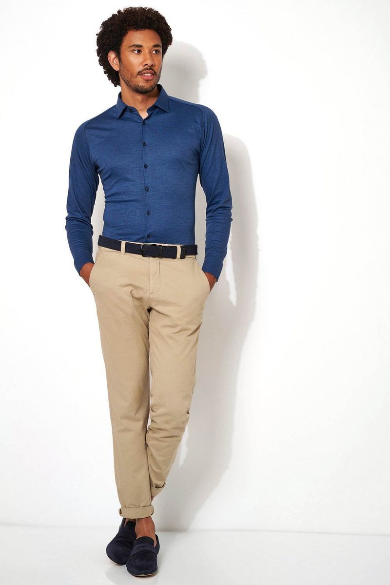 Desoto Hemd Bügelfrei Modern Kent Indigo Blau - Größe S günstig online kaufen