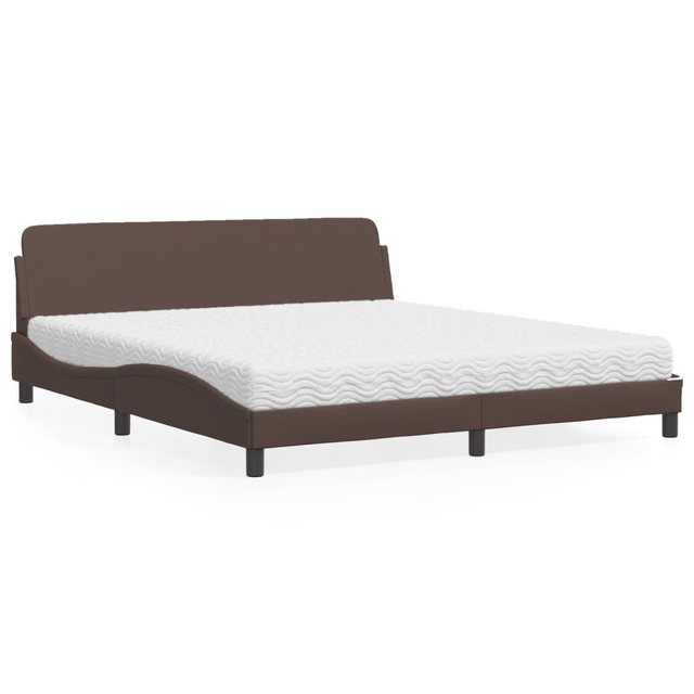 vidaXL Bett Bett mit Matratze Braun 180x200 cm Kunstleder günstig online kaufen