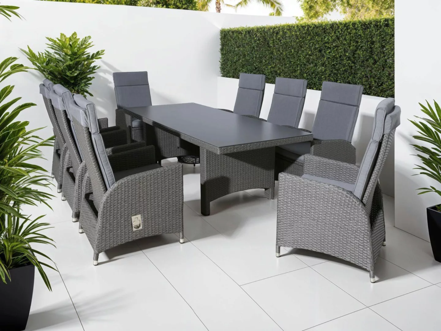 KONIFERA Garten-Essgruppe ""Newcastle"", (Set, 17 tlg., 8 Sessel, Rückenleh günstig online kaufen