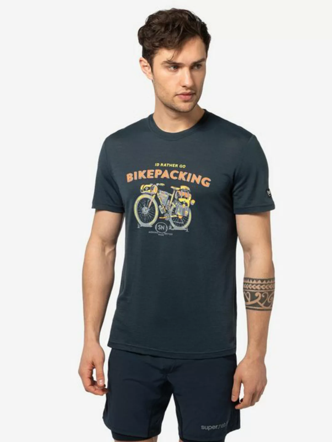 SUPER.NATURAL Print-Shirt für Herren aus Merino M BIKEPACKING TEE mit coole günstig online kaufen