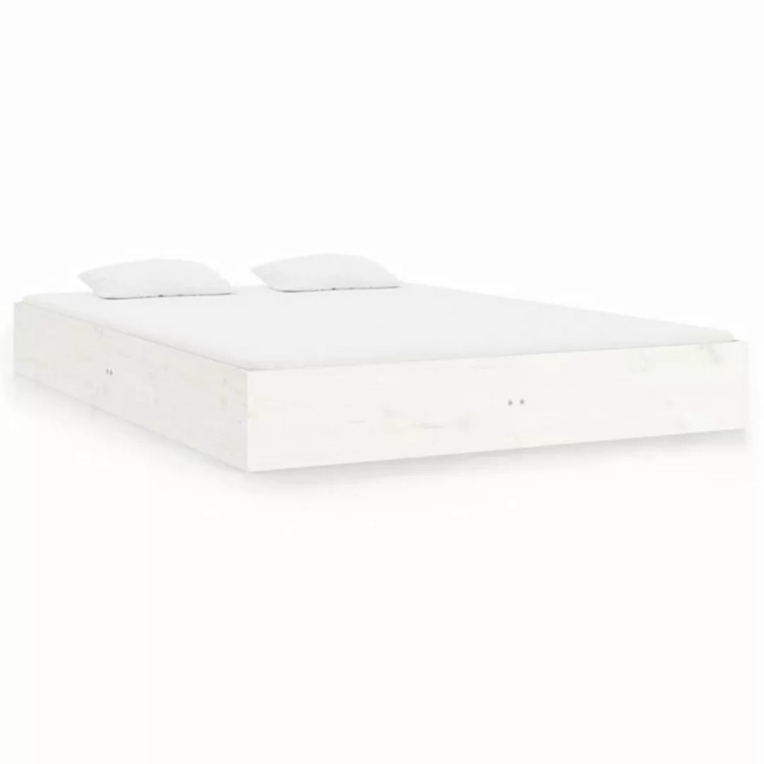 furnicato Bett Massivholzbett Weiß 140x200 cm günstig online kaufen