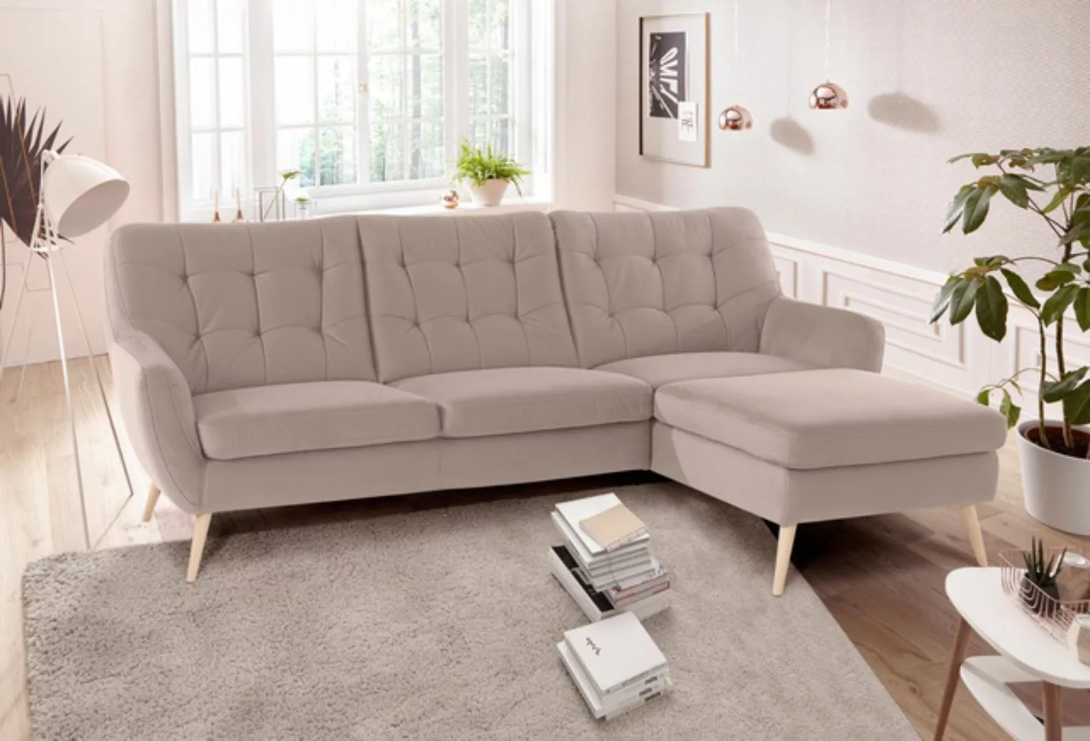 exxpo - sofa fashion Ecksofa "Scandi, bequem, aufwendige Rückenpolsterung f günstig online kaufen