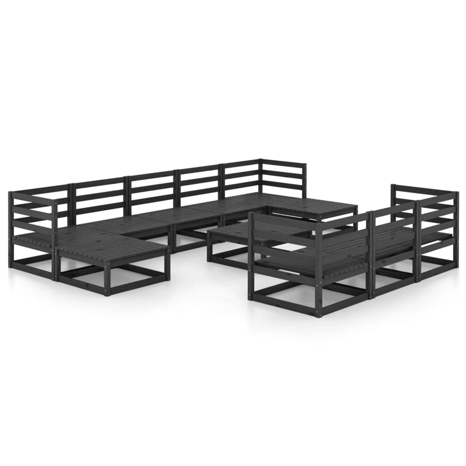 vidaXL 11-tlg Garten-Lounge-Set Massivholz Kiefer Modell 23 günstig online kaufen