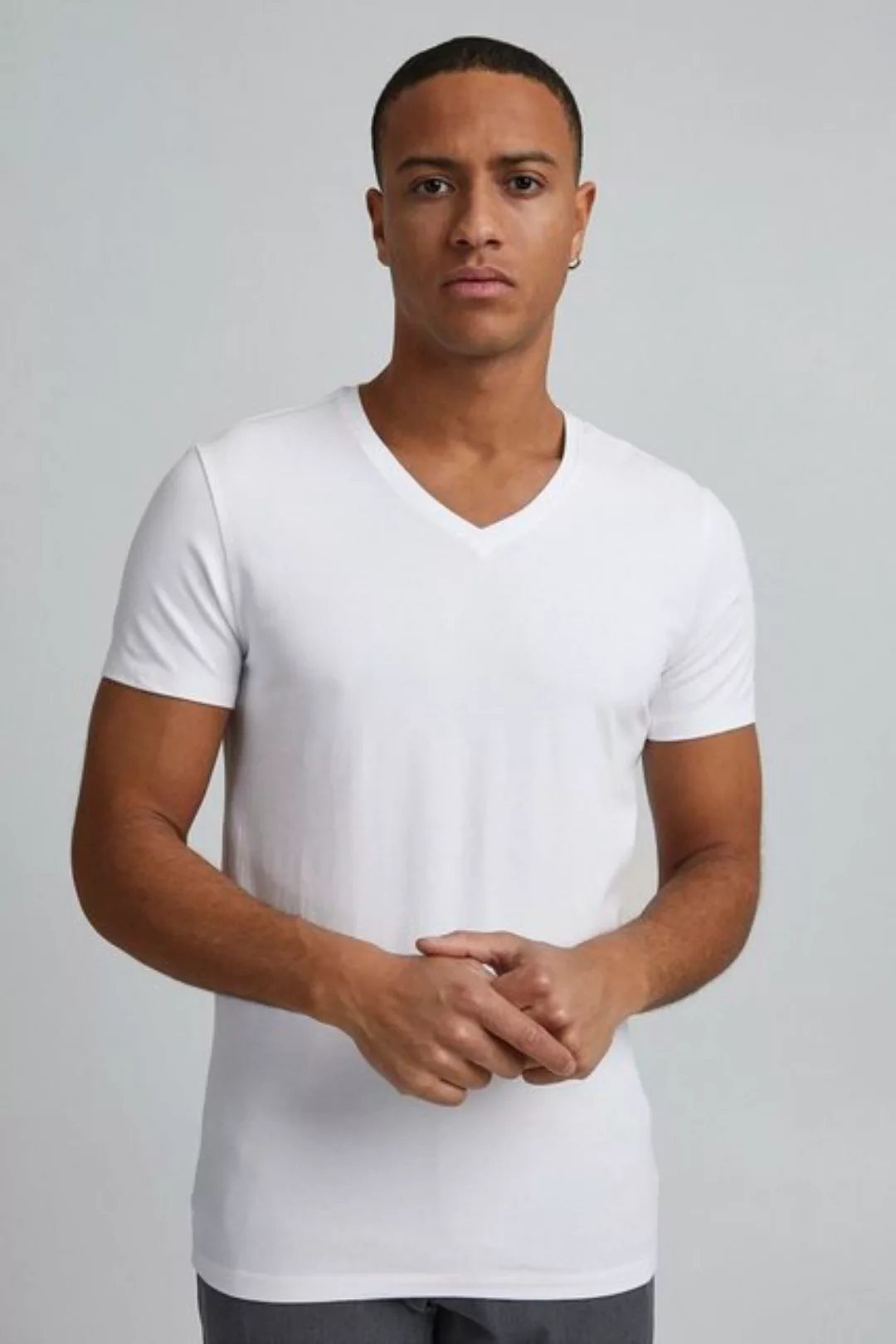 Casual Friday T-Shirt V-Ausschnitt T-Shirt Einfarbiges Kurzarm Basic LINCOL günstig online kaufen
