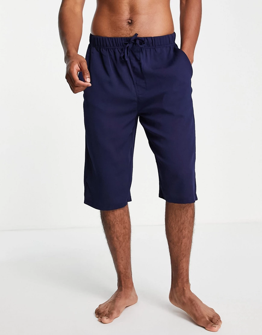 ASOS DESIGN – Leichte Lounge-Shorts in Marineblau, Kombiteil günstig online kaufen