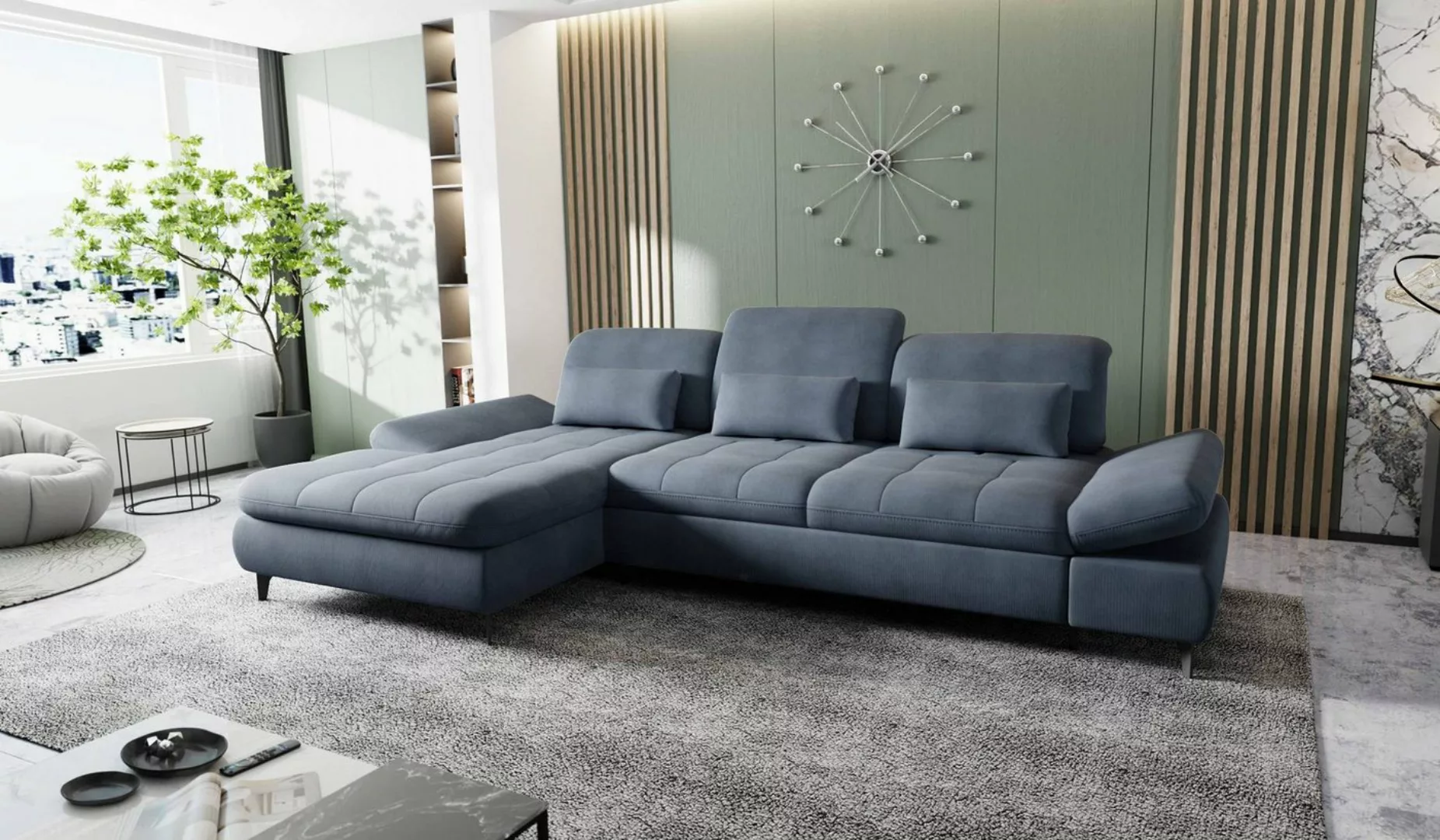 Hygger Möbelhaus Ecksofa NOLA Sofa L Form Incl. Arm und Kopfteilverstellung günstig online kaufen