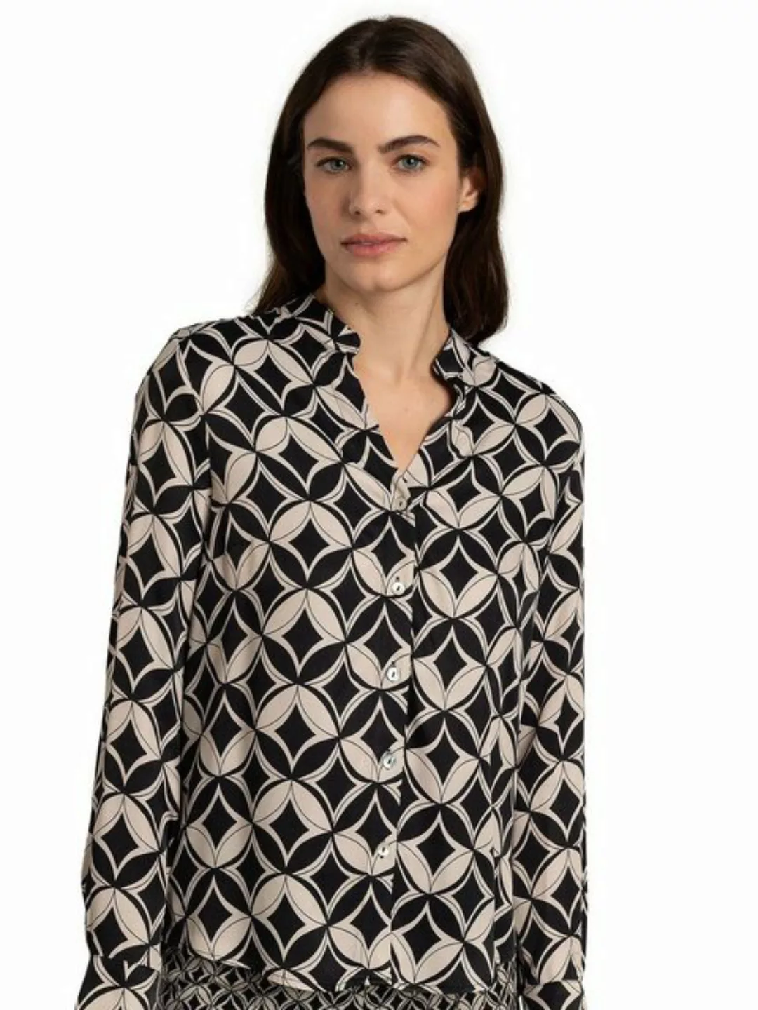 MORE&MORE Blusenshirt Satin Print Blouse, round art print günstig online kaufen