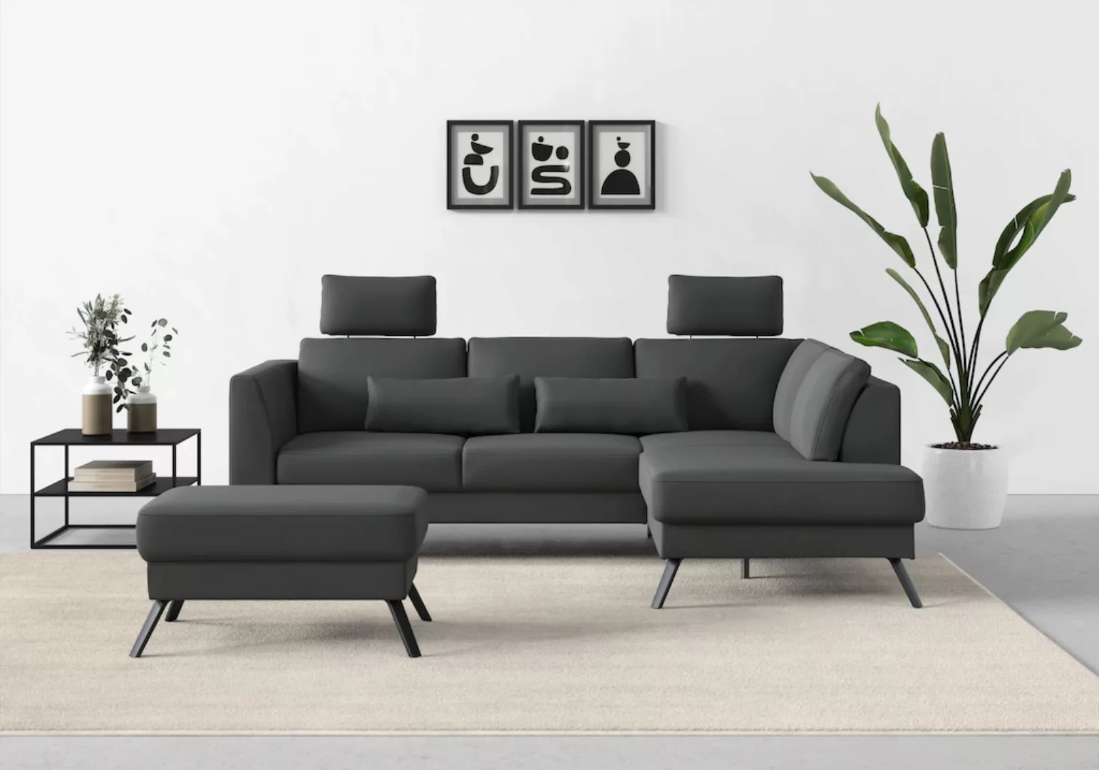 sit&more Ecksofa "Lindholm L-Form", mit Sitztiefenverstellung und Federkern günstig online kaufen