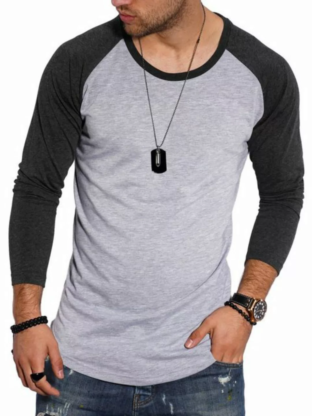 Style-Division Longsleeve SDGLENDALE Basic Shirt im Raglan-Stil günstig online kaufen