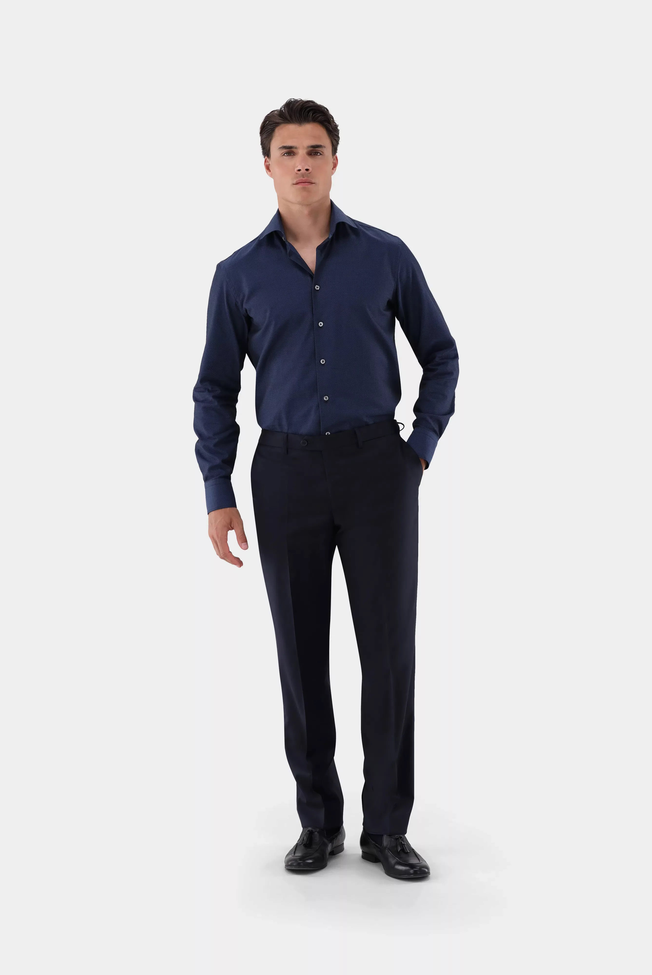 Dobby Businesshemd Tailor Fit günstig online kaufen