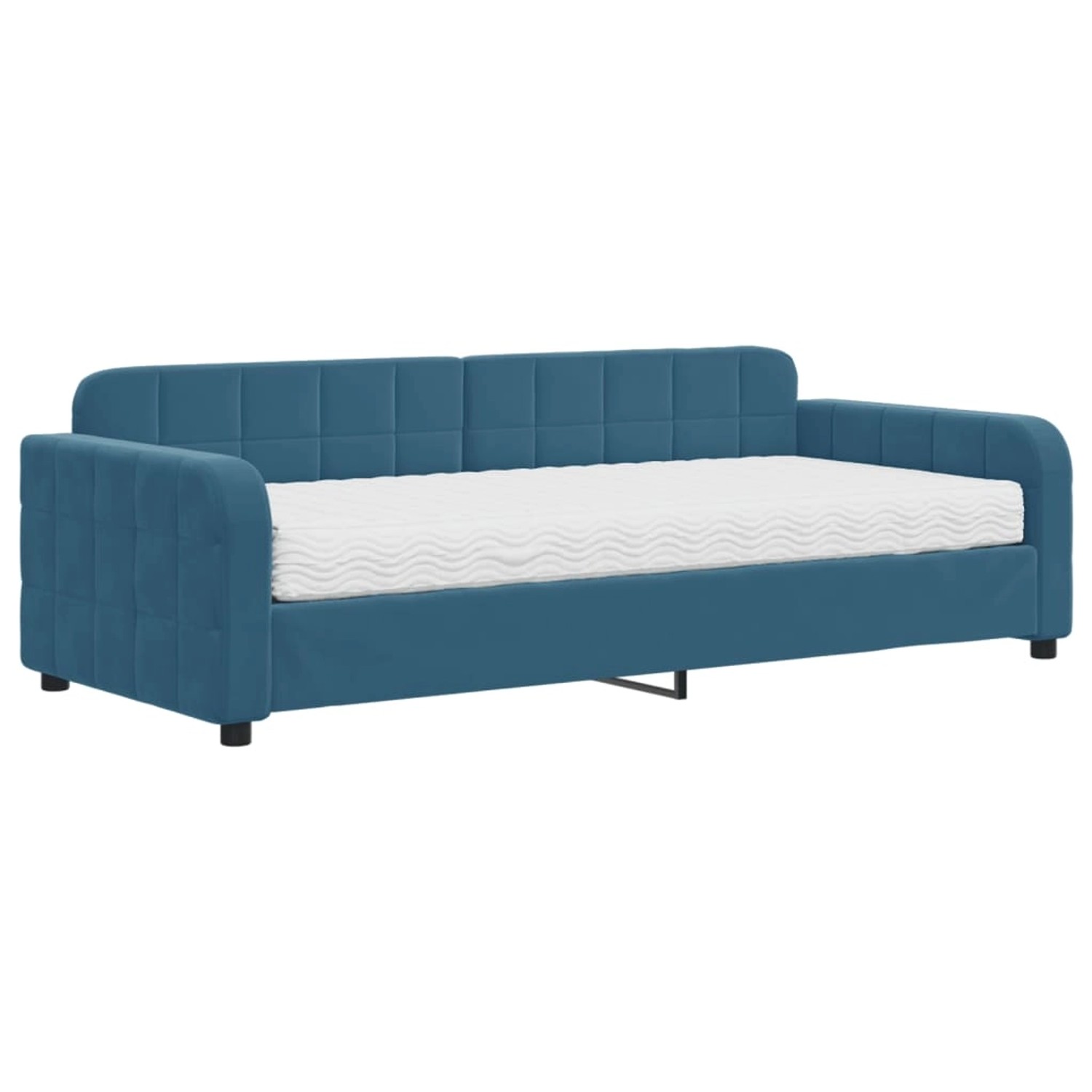 vidaXL Gästebett Gästebett Tagesbett mit Matratze Blau 90x200 cm Samt Bett günstig online kaufen