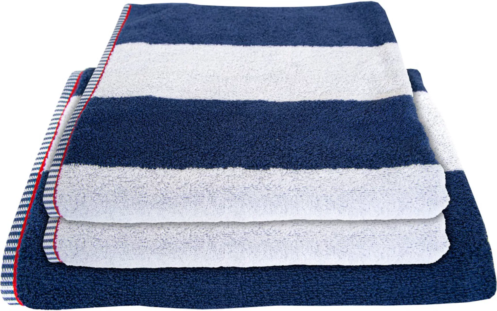 Dyckhoff Handtuch Set »Maritim, Block Stripe«, (Set, 3 St., 2 Handtücher (5 günstig online kaufen