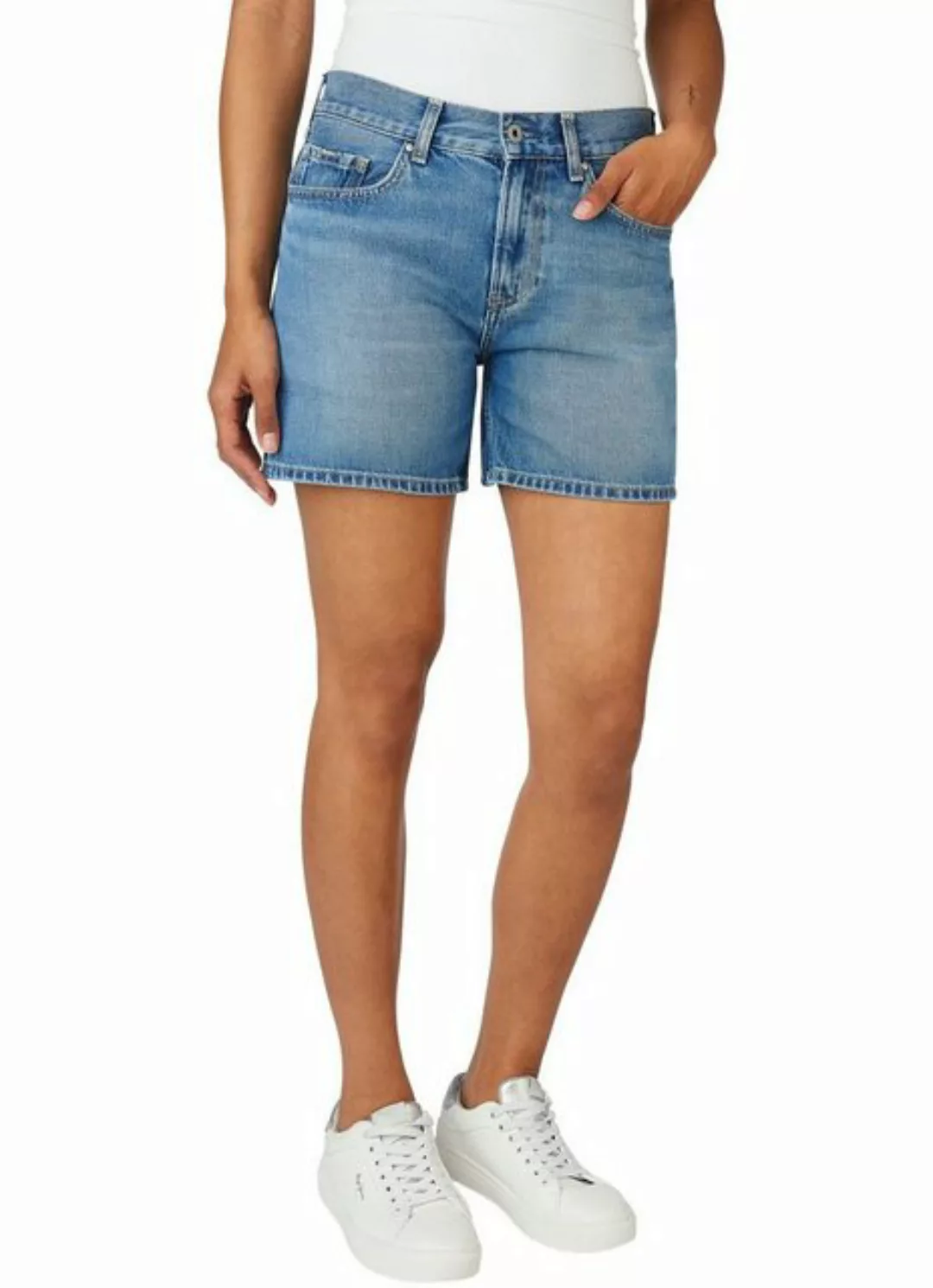 Pepe Jeans Damen Jeans Short MABLE - Regular Fit Blau - Medium Blue Denim günstig online kaufen
