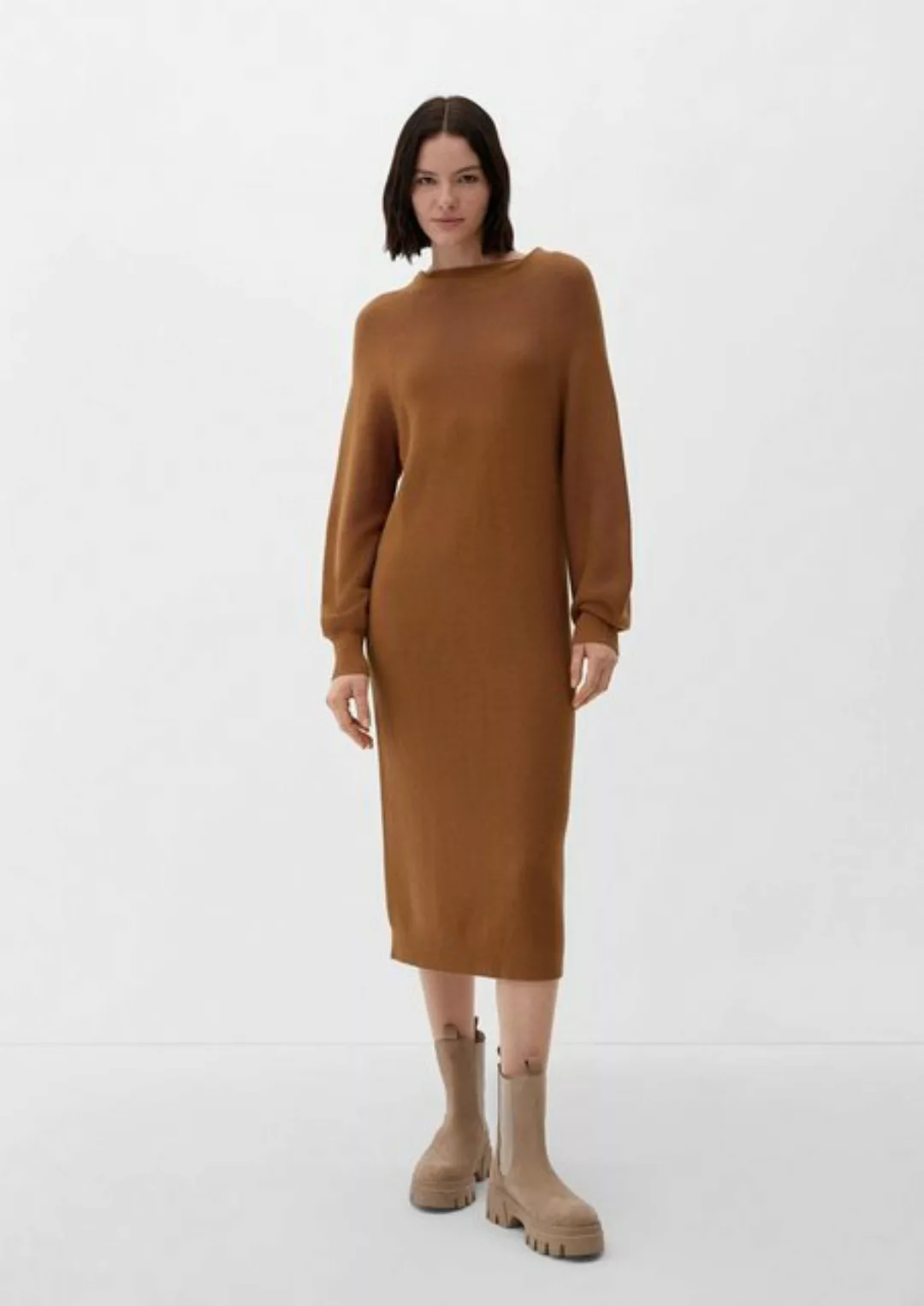 s.Oliver Minikleid Midi-Kleid mit geripptem Saum günstig online kaufen